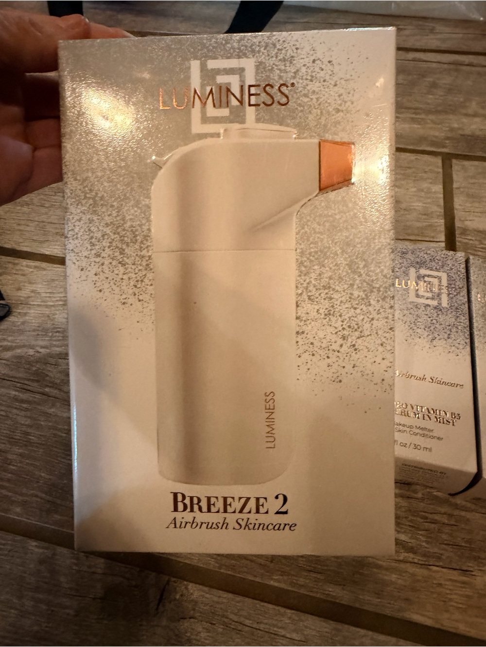 Luminess White with Rose Gold Accent Airbrush Skincare Device w/ 6 products